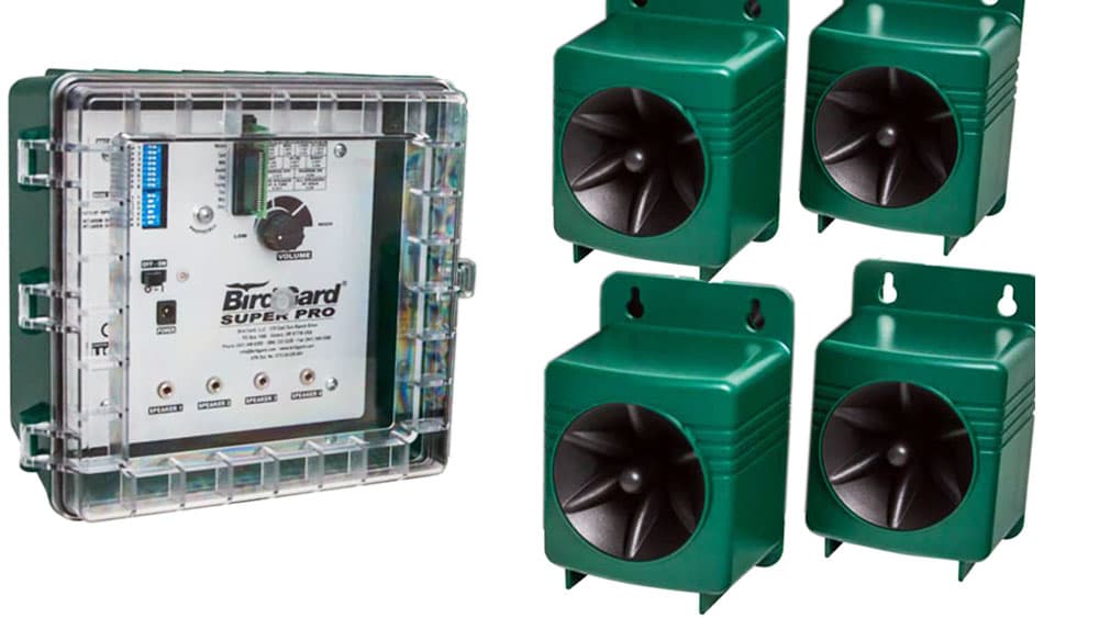 Bird Gard Super Pro - биоакустический отпугиватель птиц с 4 выносными динамиками