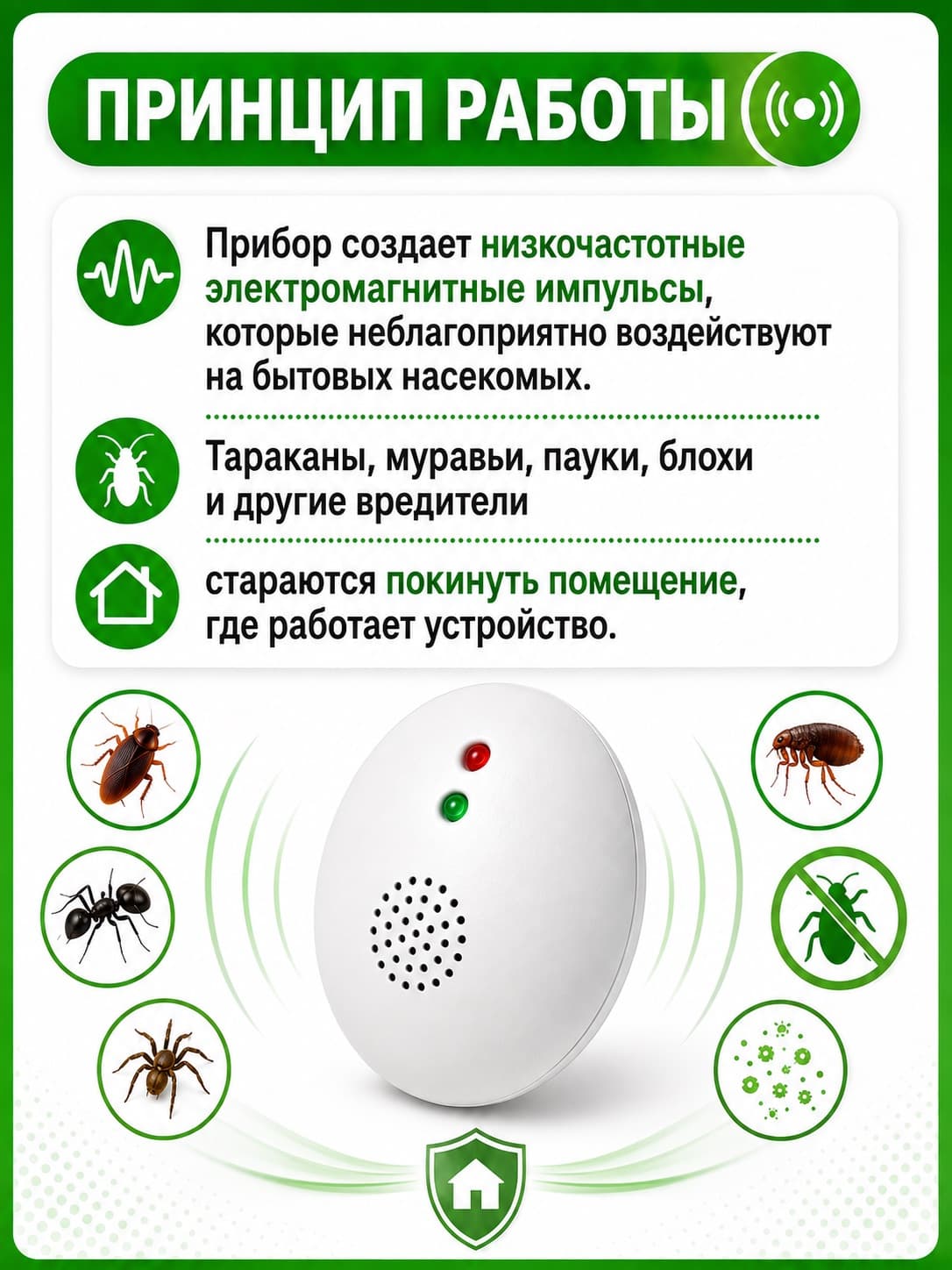 Электромагнитный отпугиватель тараканов ЭкоСнайпер AN-A322