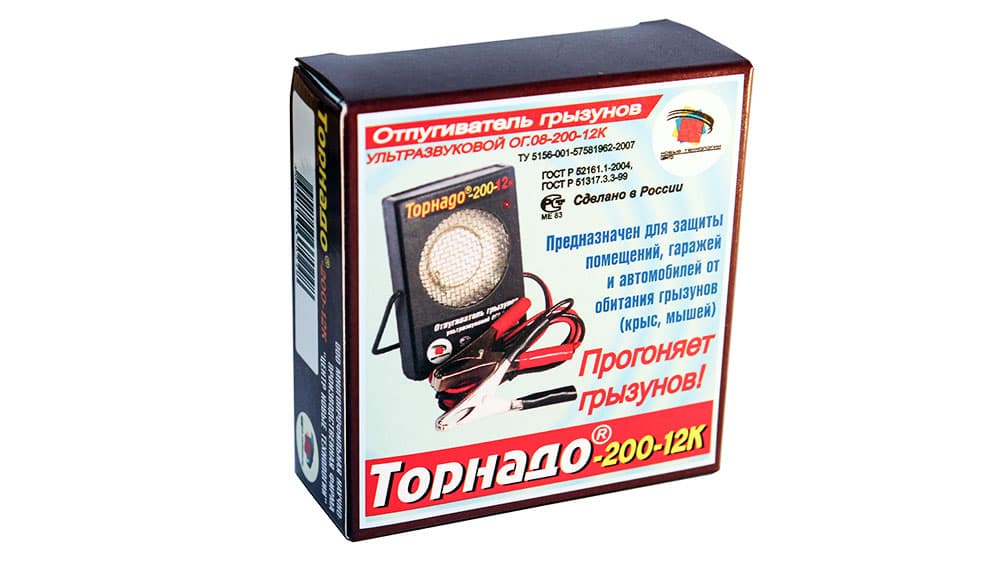 Торнадо 200-12к - ультразвуковой отпугиватель грызунов от клемм автомобильного аккумулятора