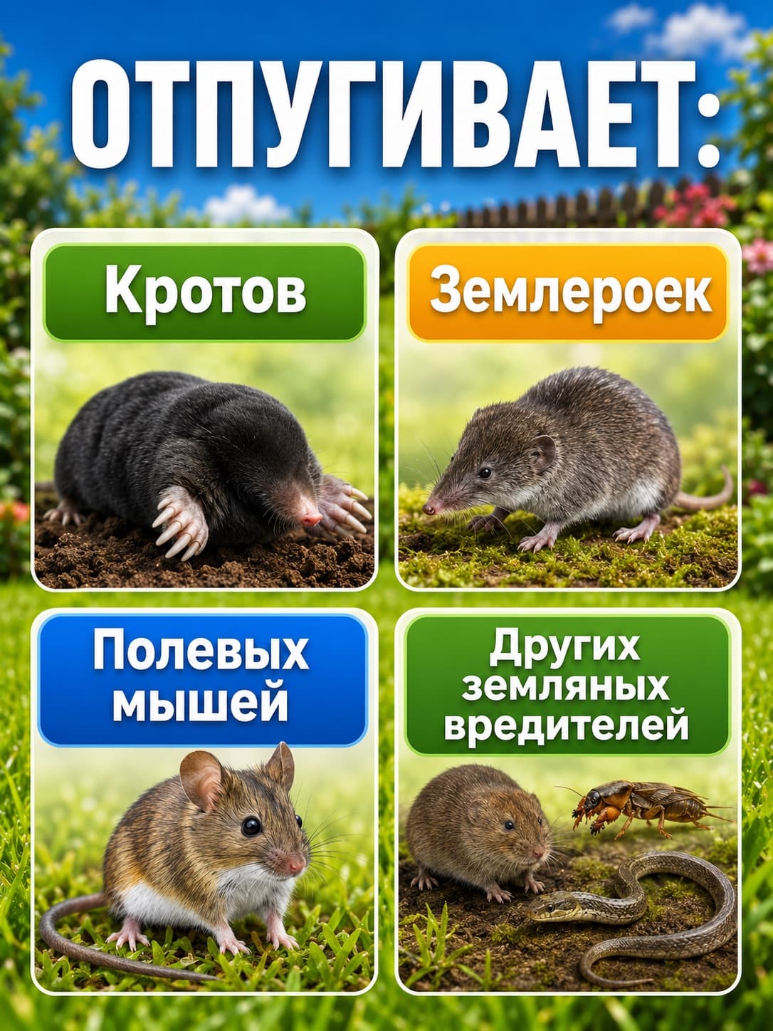 Отпугиватель кротов ультразвуковой ЭкоСнайпер LS-997P