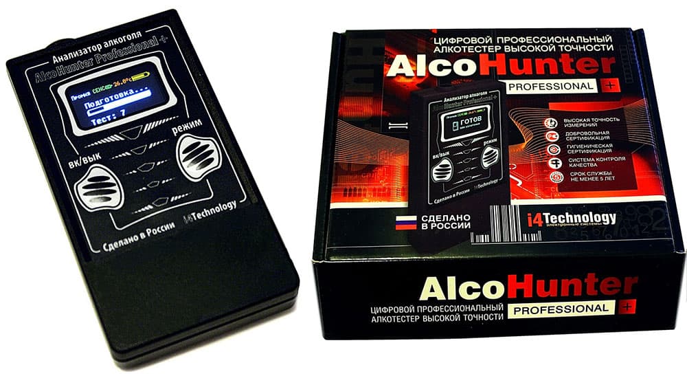 Алкотестер AlcoHunter Professional+ (анализатор степени опьянения)