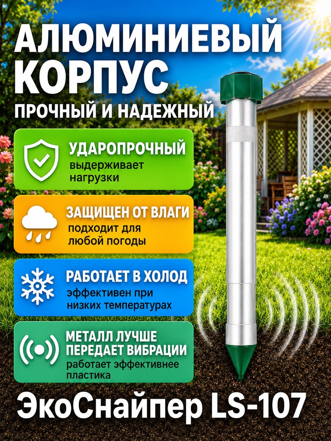 Вибрационный отпугиватель змей ЭкоСнайпер LS-107