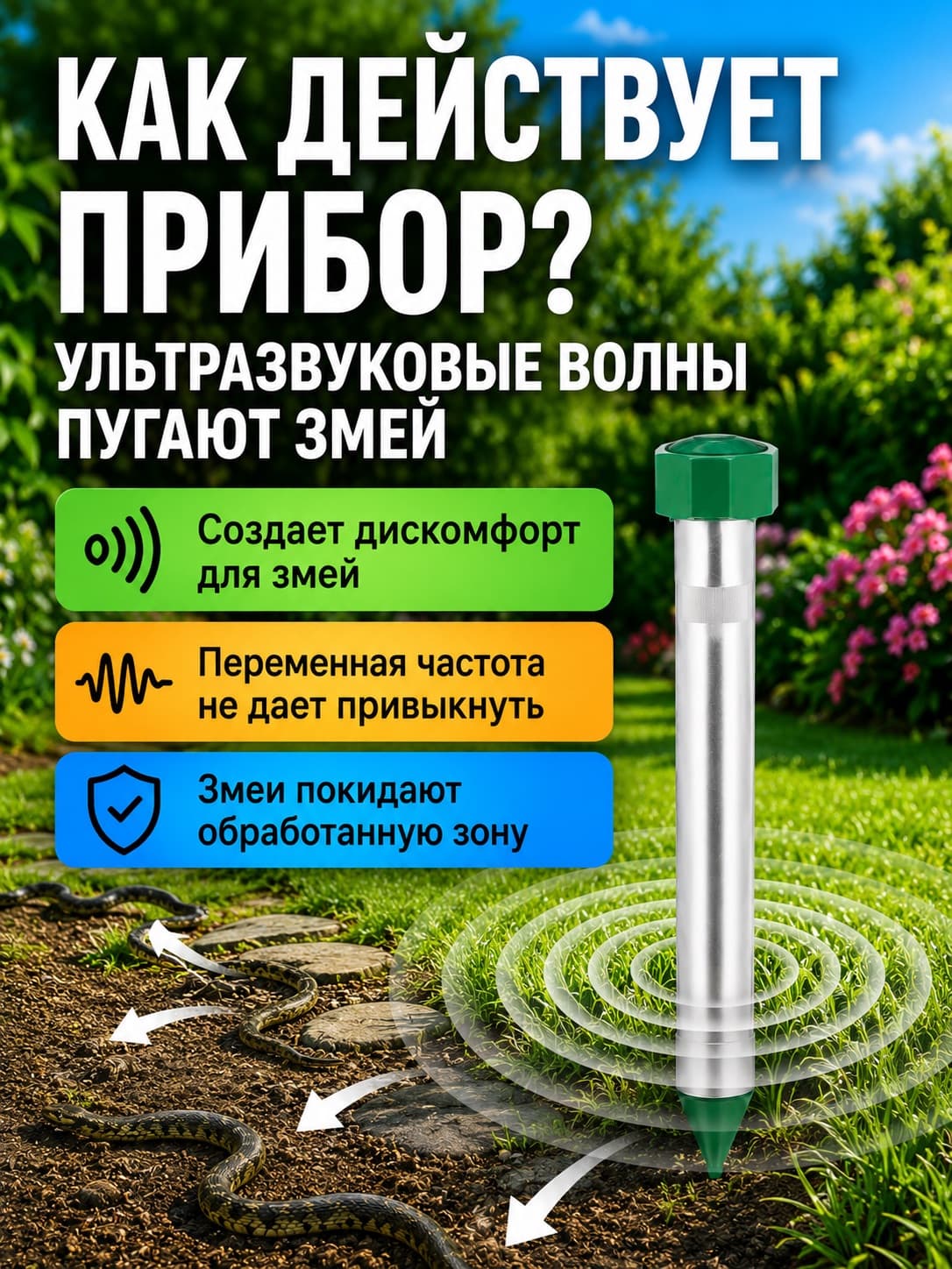 Вибрационный отпугиватель змей ЭкоСнайпер LS-107