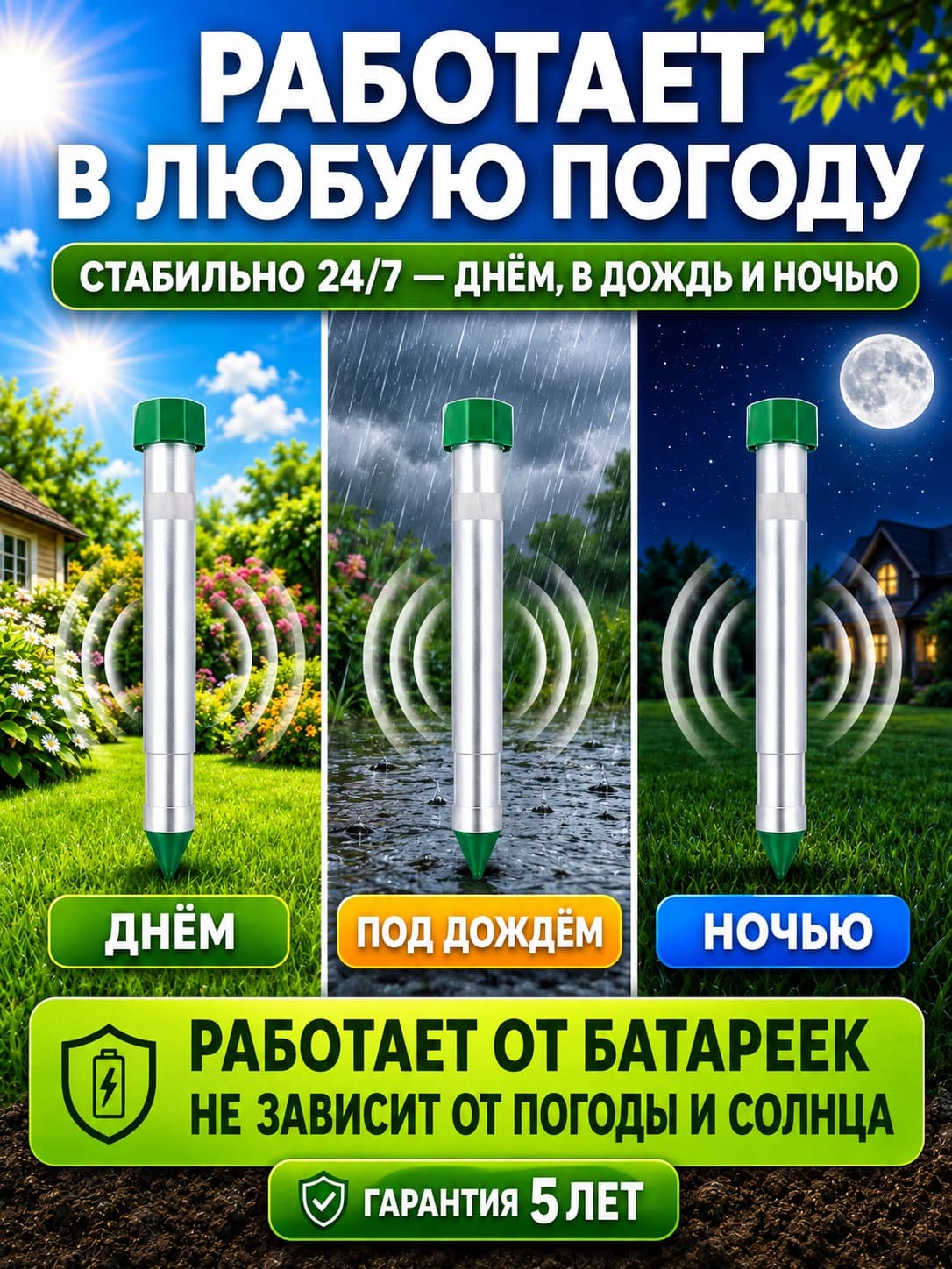 Вибрационный отпугиватель змей ЭкоСнайпер LS-107